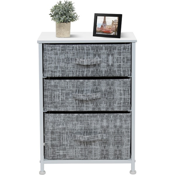 Nightstand 3-Drawer Shelf Storage - Bedside Furniture End Table Chest - - 34483831