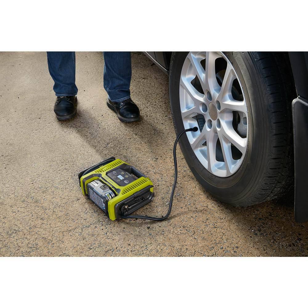 RYOBI ONE+ 18V Cordless Dual Function Portable InflatorDeflator with 2.0 Ah Battery P747-PBP006