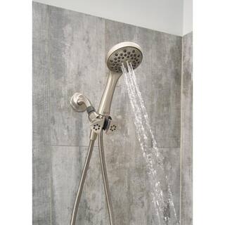 Peerless 3-Spray Patterns 1.75 GPM 3.5 in. Wall Mount Handheld Shower Head in Brushed Nickel 76341SN