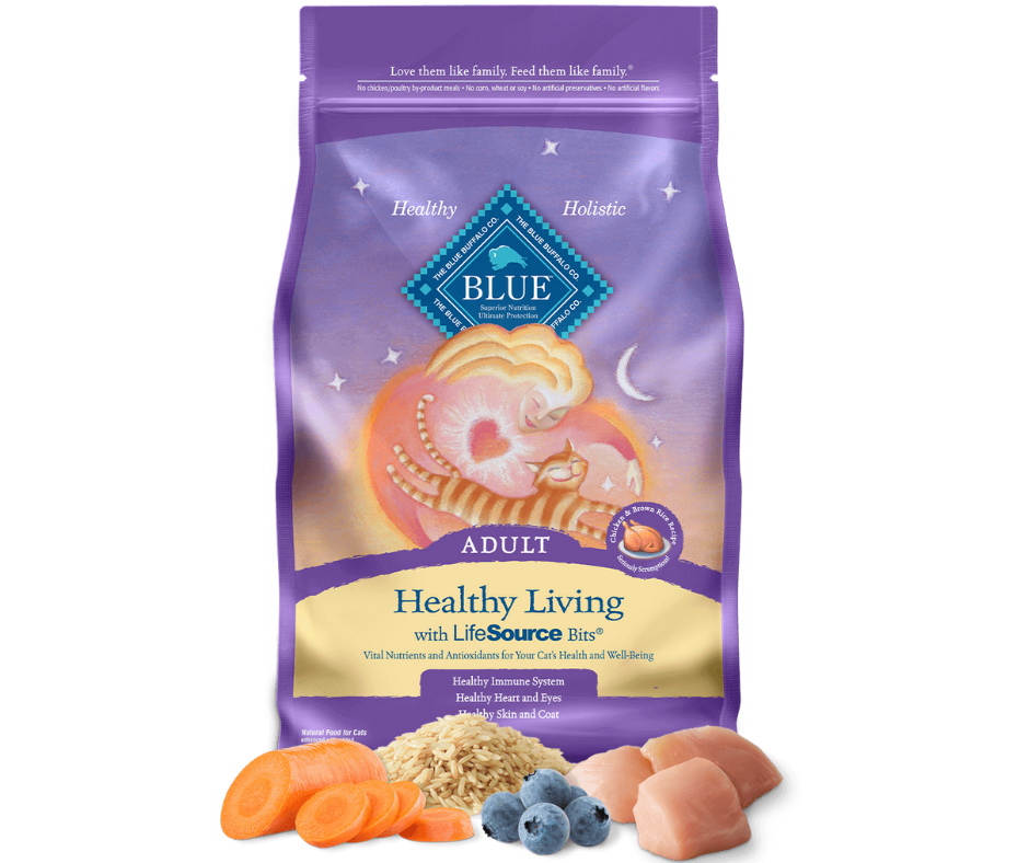 Blue Buffalo Healthy Living - All Breeds， Adult Cat Chicken and Brown