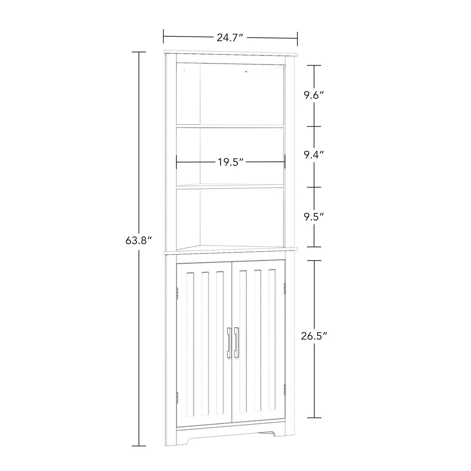 RiverRidge Home Monroe Tall Corner Cabinet  White