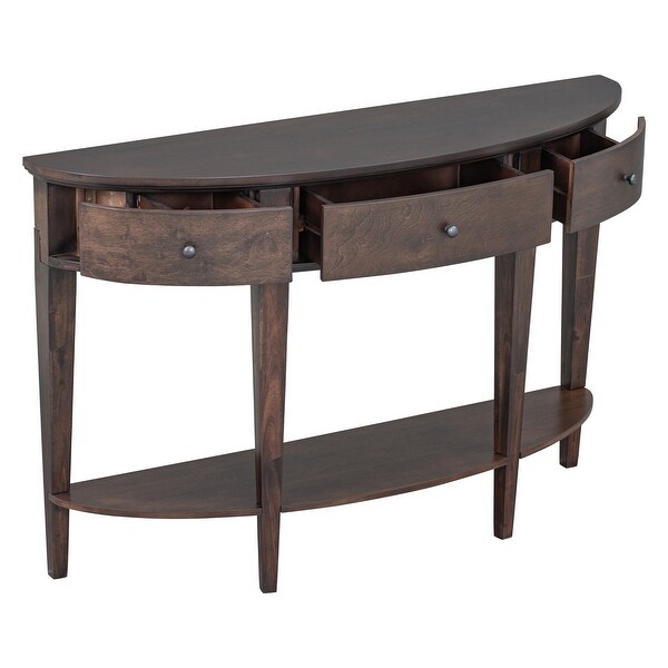 Modern Curved Console Table Sofa Table with 3 Drawers and 1 Shelf for Hallway; Entryway; Living Room - 51.2