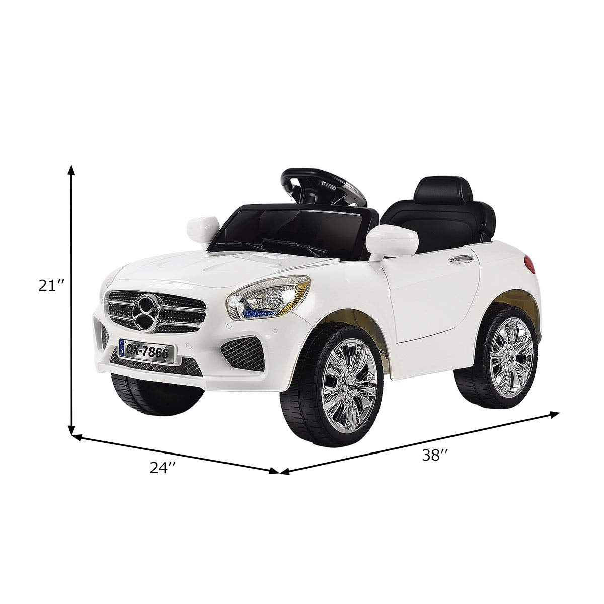 Kids Ride On Car, 6V RC Parental Remote Control & Foot Pedal Manual Modes