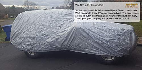 Weatherproof SUV Cover Compatible With 1990 Jeep Cherokee - Outdoor and Indoor - Protect From Rain Water， Snow， Sun - Durable - Fleece Lining - Includes Anti-Theft Cable Lock， Storage Bag and Wind Straps