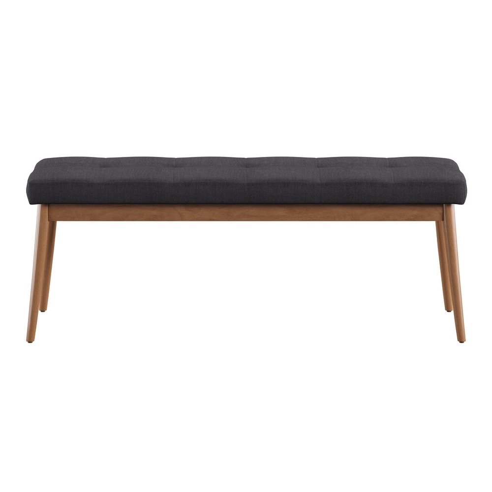 Sasha Oak Angled Leg Linen Dining Bench iNSPIRE Q Modern