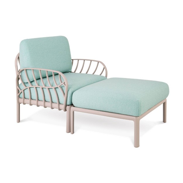 Laurel Outdoor Chaise Lounge With Ottoman amp Cushion Gray seafoam Lagoon