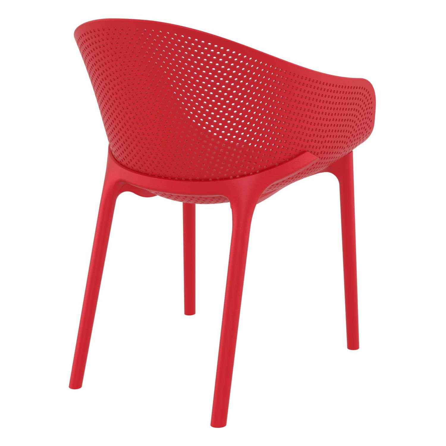 32 Red Solid Outdoor Dining Chair