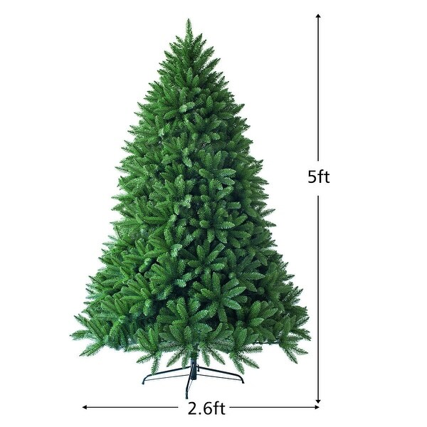 Gymax 5ft 600 Hinged Tips Artificial Christmas Fir Tree Patio Home