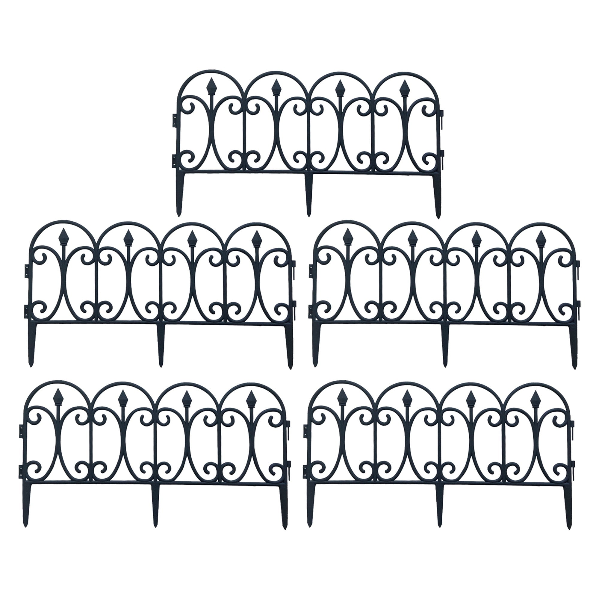 5Pcs Garden Edging Decorative Border Recycled Plastic Landscape Garden Fence,Garden Border Edging Flower Fence