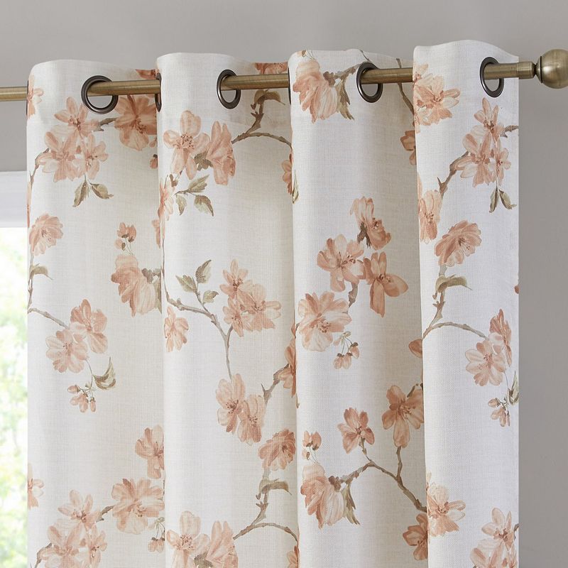 THD Jade Floral Textured Sheer Grommet Panels - Set of 2