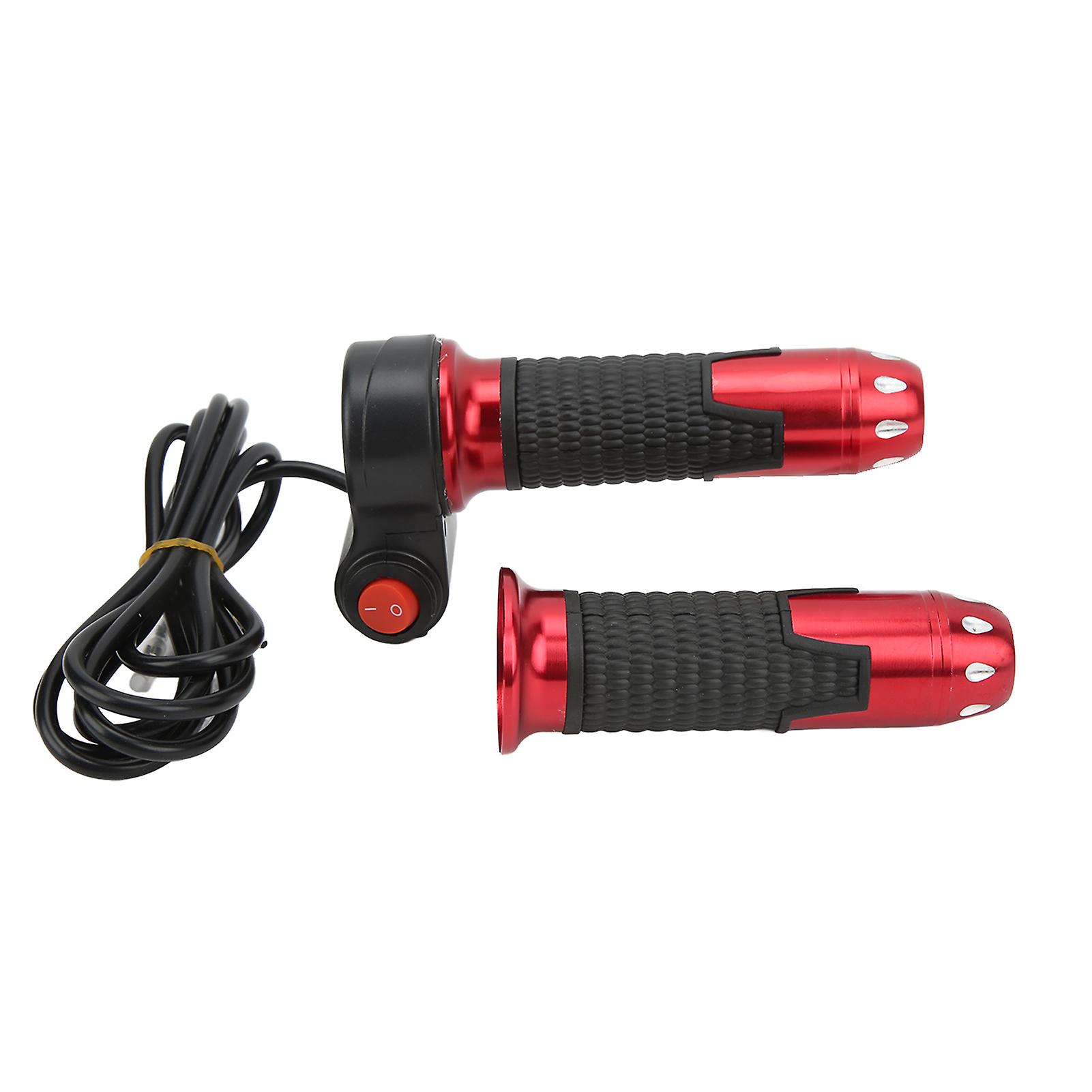 1 Pair 12v99v Throttle Grips Universal Twist Throttle Accelerator Grip Handlebar With Button For Electric Bike Scootersred