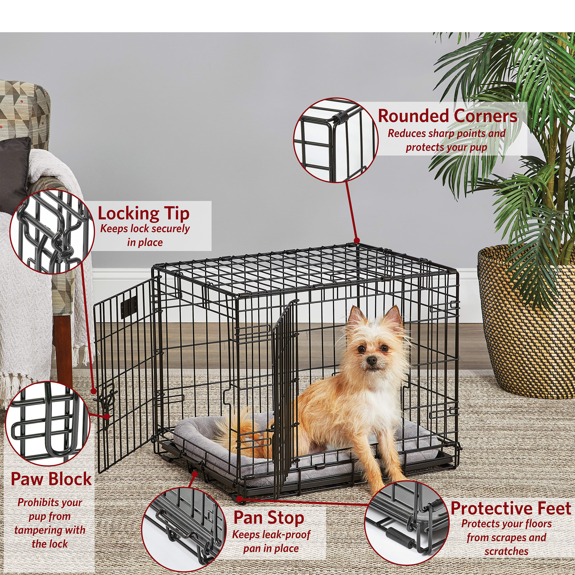 MIDWEST Lifestages Double Door Fold amp; Carry Crate for Dogs， 37