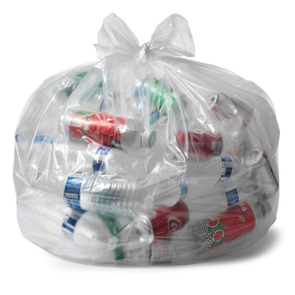 Aluf Plastics 56 Gal. Clear Garbage Bags - 43 in. x 46 in. (Pack of 100) 1.5 mil (eq) - for Recycling Storage and Outdoor CSR562