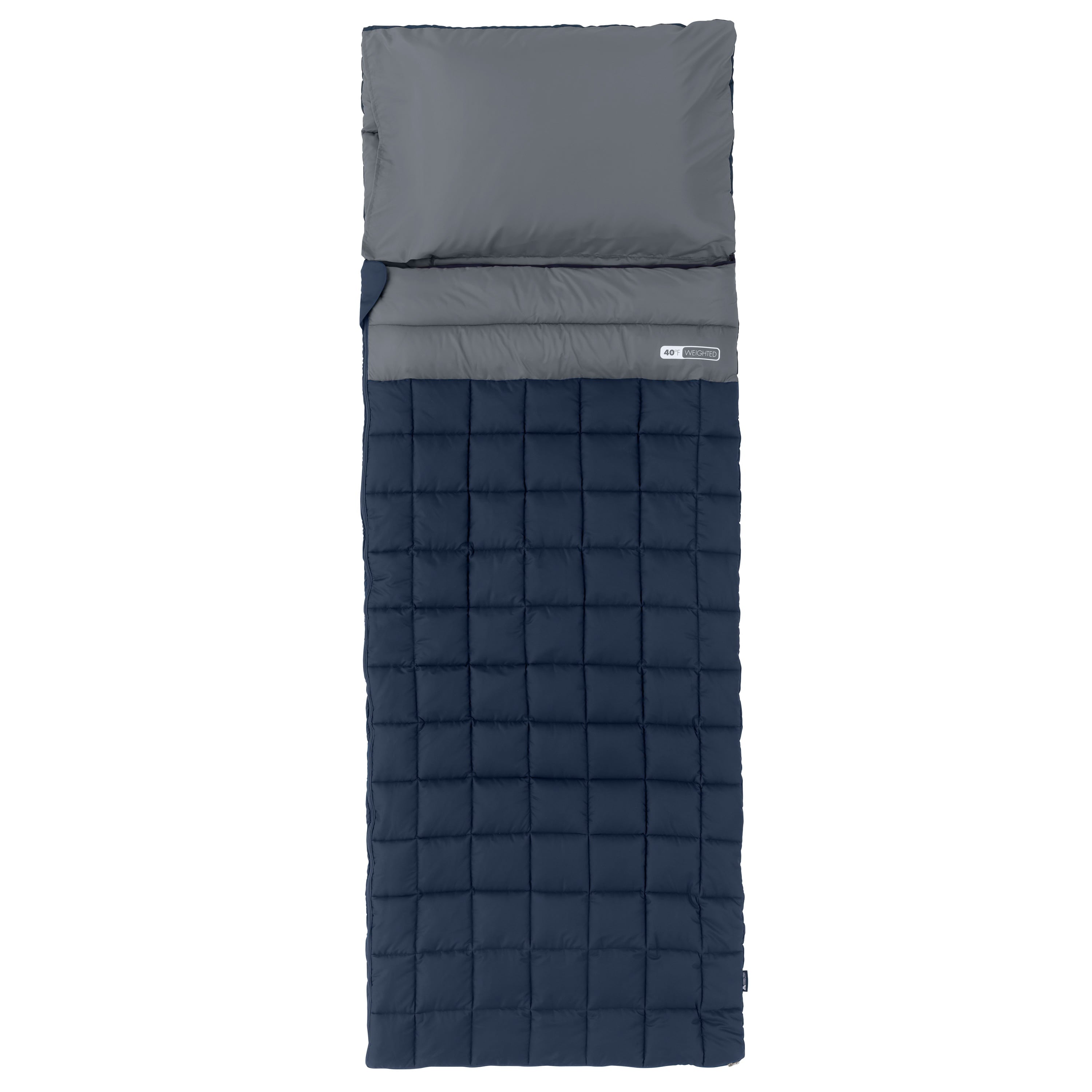 Ozark Trail 40F Weighted Sleeping Bag – Navy & Gray (95 in. x 34 in.)