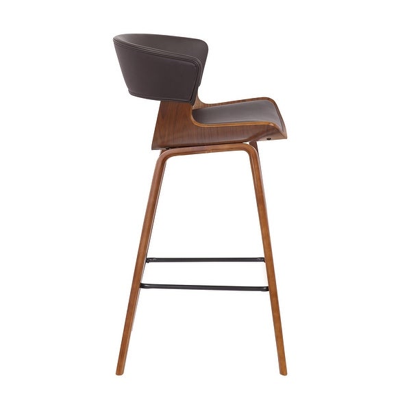 27 Inches Saddle Seat Leatherette Counter Stool， Brown