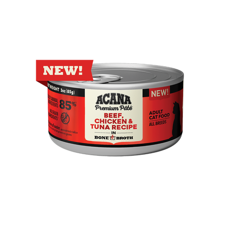 ACANA Premium Pate Beef， Chicken and Tuna Recipe Canned Cat Food