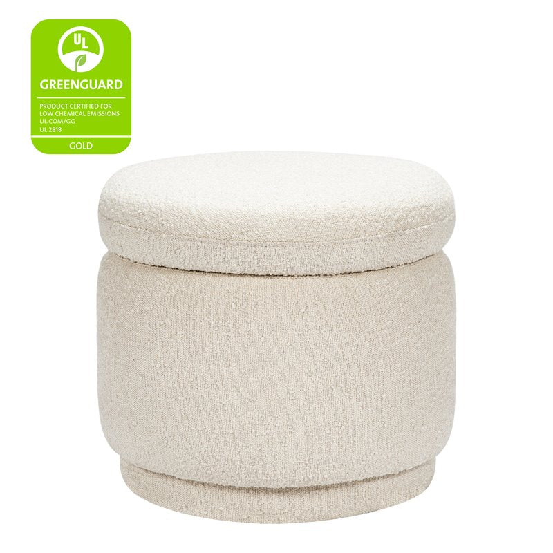 Namesake Enoki Modern Fabric Storage Ottoman in White Boucle