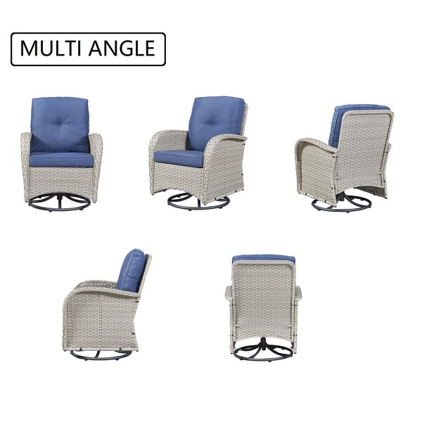 Swivel Patio Chair and Table 3 Piece Outdoor Furniture Set