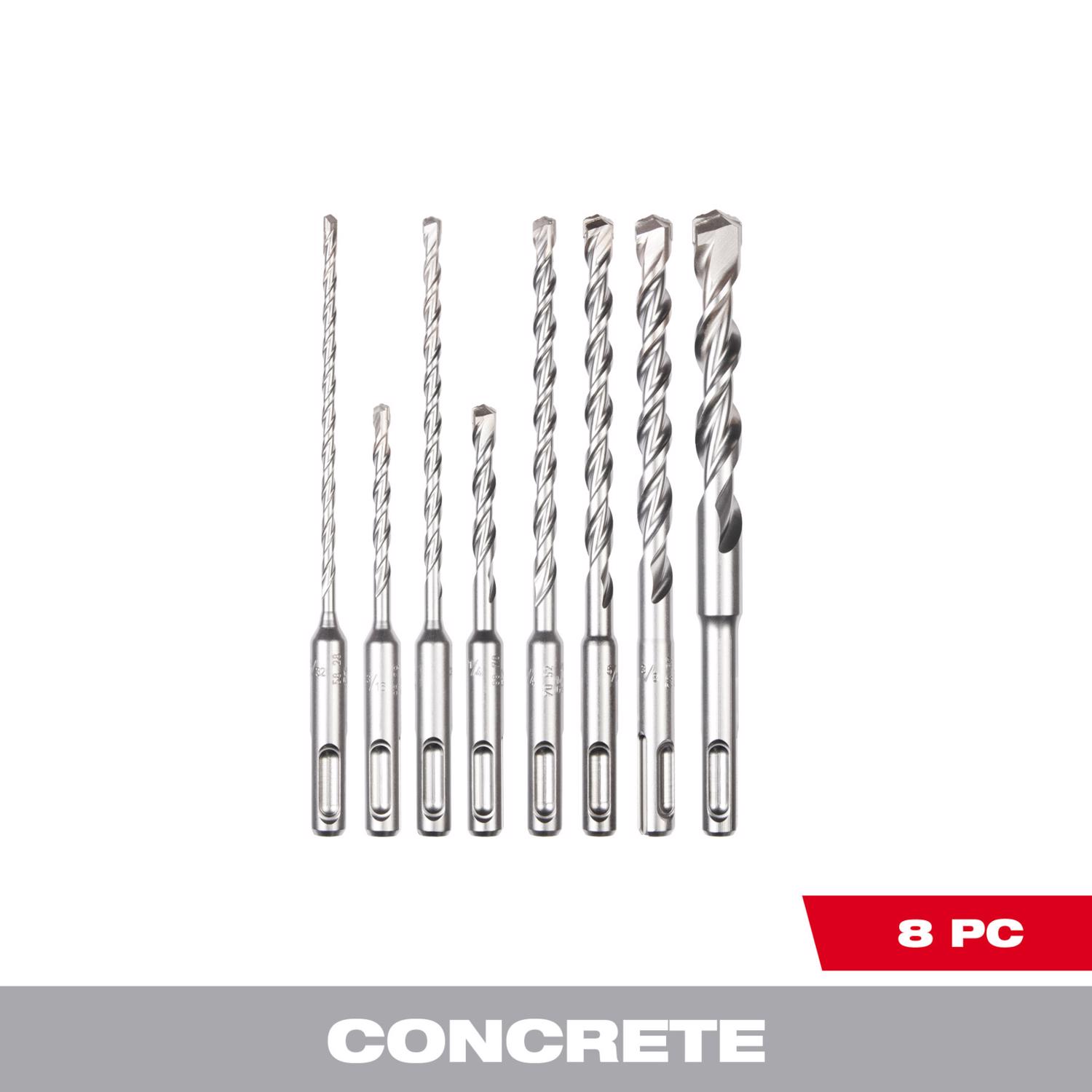 MW M/2 Carbide Rotary Hammer Drill Bit Set 8 pc