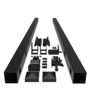 Barrette Outdoor Living 5 ft. H Black Aluminum 3 Rail Adjustable Fence Gate Kit 73050639