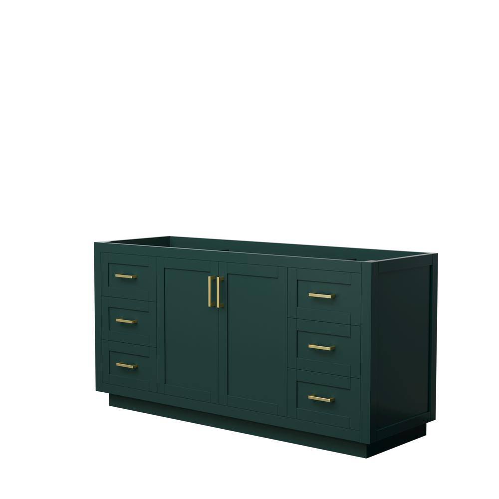 Wyndham Collection Miranda 65.25 in. W x 21.75 in. D x 33 in. H Single Bath Vanity Cabinet without Top in Green WCF292966SGDCXSXXMXX