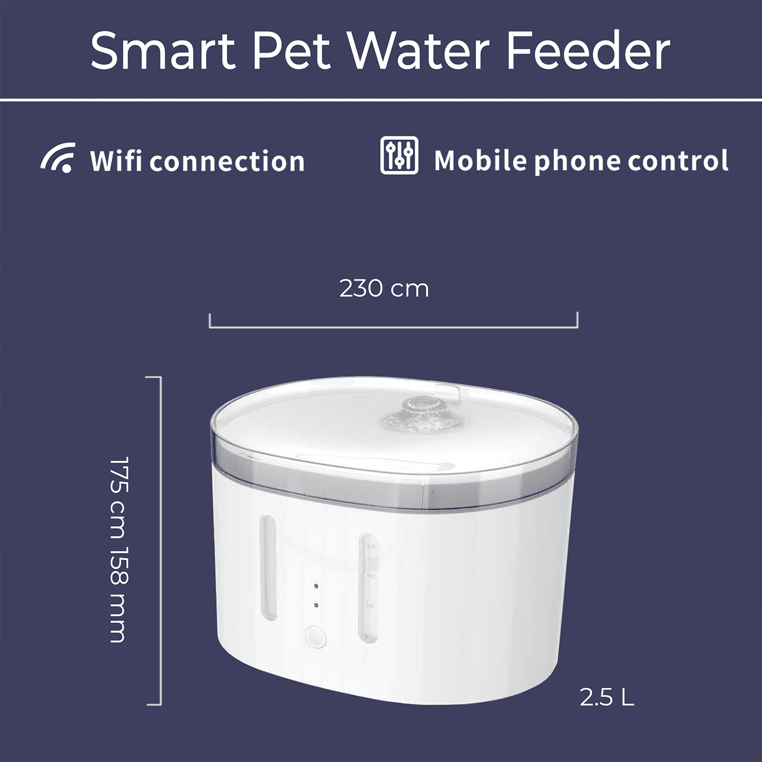 eco4life 6L WiFi Smart Pet Feeder with Built in Camera， Auto Food Dispenser with Portion Control， Distribution Alarms and Voice Recorder