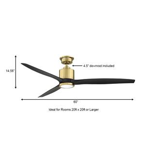 Home Decorators Collection Triplex 60 in. LED Brushed Bronze Ceiling Fan with Light YG749-BRB