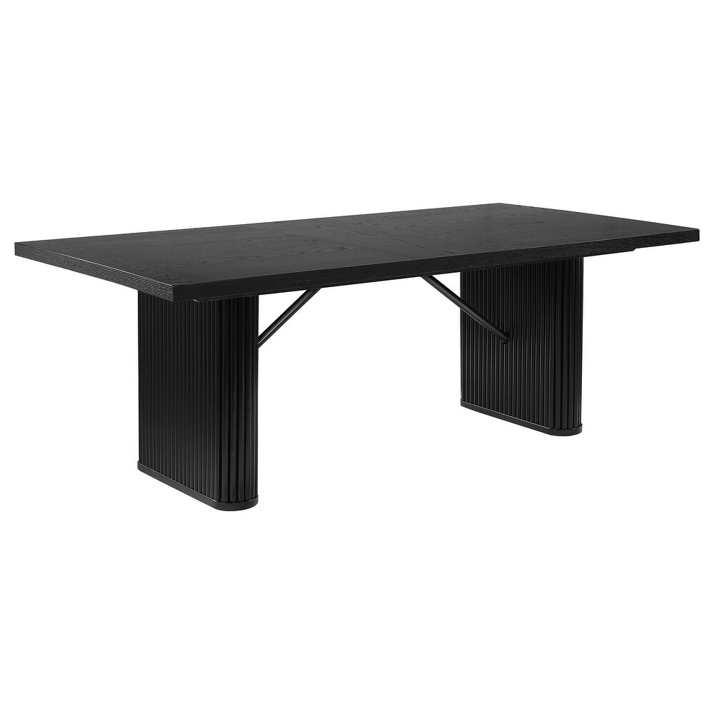 Coaster Furniture Catherine Rectangular Double Pedestal Dining Table Black   83.50'' x 41.75'' x 30.00''