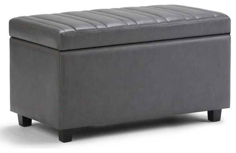 Darcy 34 quotContemporary Storage Ottoman   Transitional   Footstools And Ottomans   by Simpli Home Ltd.  Houzz