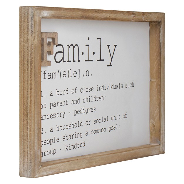 Wooden Framed Definition Of quot family quot Plaque Wall Decor