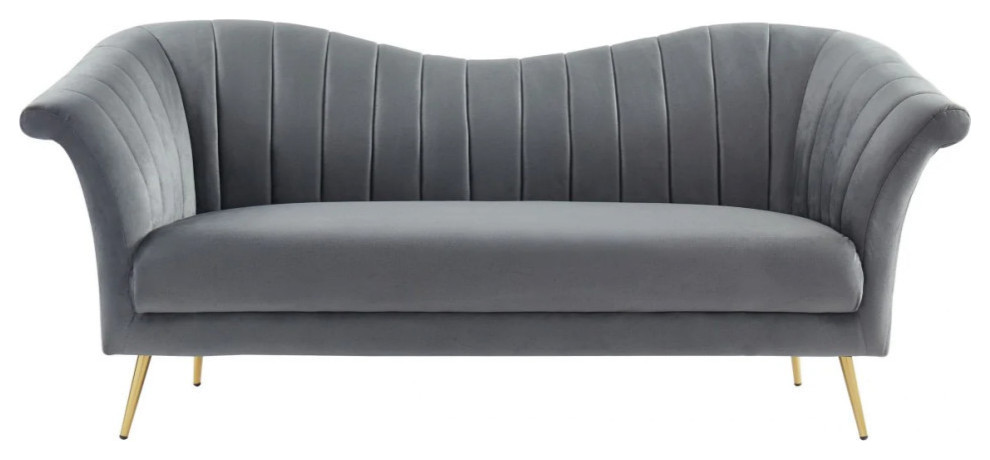 Hazel Modern Gray Fabric Sofa   Midcentury   Sofas   by Rustic Home Furniture Deco  Houzz