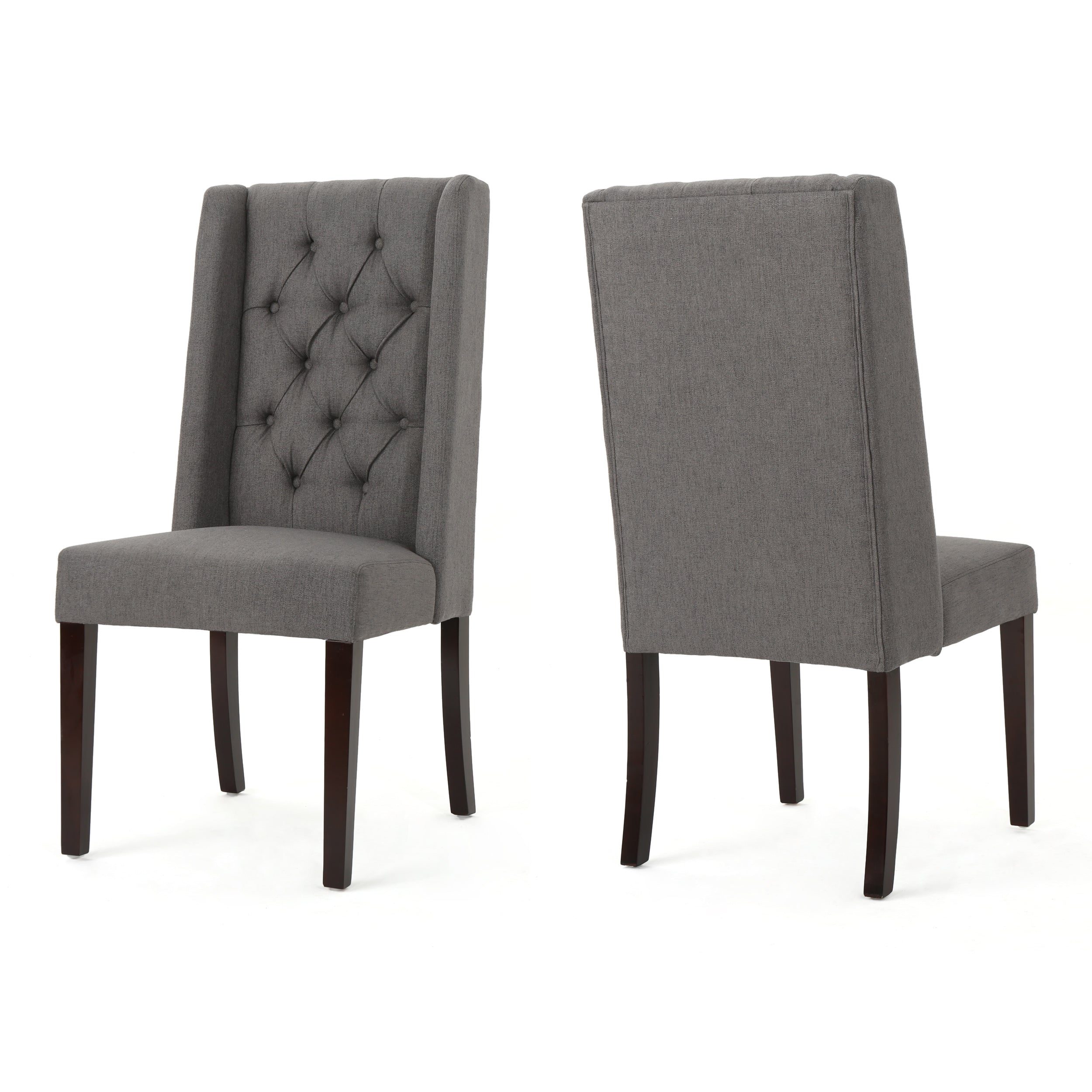 Billings Tufted Fabric High Back Dining Chairs (Set of 2)