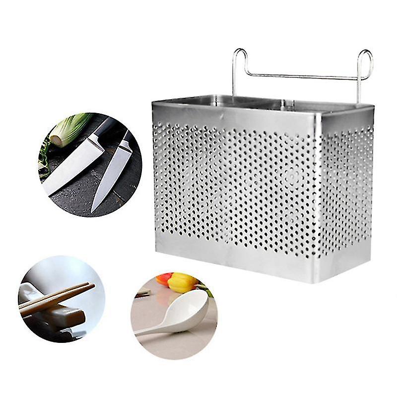 Stainless Steel Chopsticks Holder Hanging Cutlery Drying Basket Tableware Drainer With Hooks Kitche