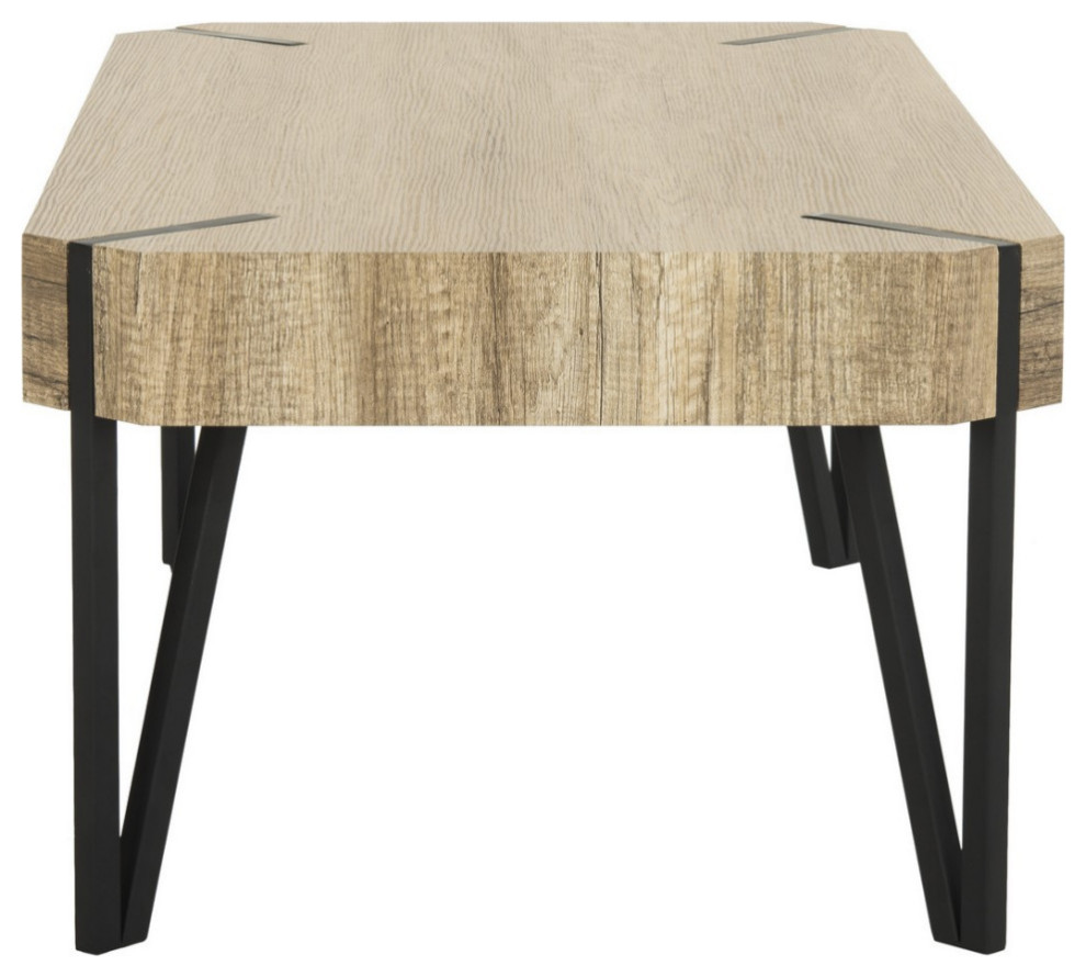 Nesa Rustic Midcentury Wood Top Coffee Table Multi Brown   Modern   Coffee Tables   by Virgil Stanis Design  Houzz