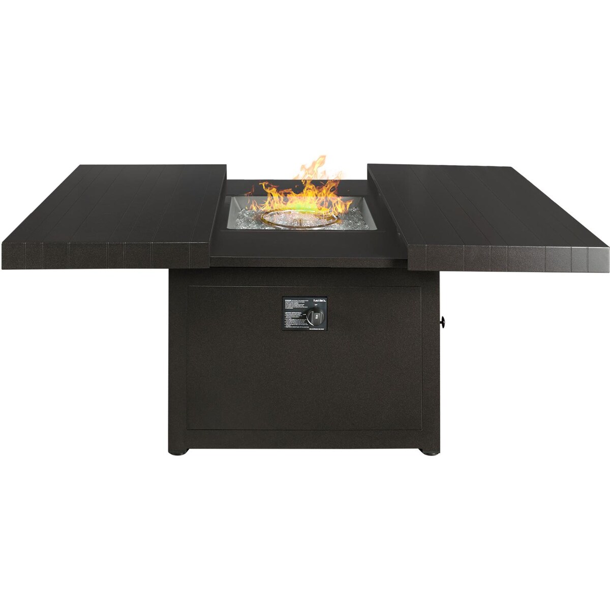 Plank and Hide 42-Inch Functional Modern Square Aluminum Fire Pit in Brown