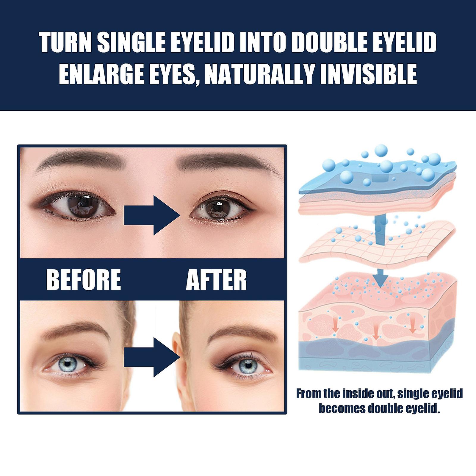 Double Eyelid Patch Lace Olive Shape Invisible Glue-free Natural Mesh Gauze Sticky When Exposed To Water