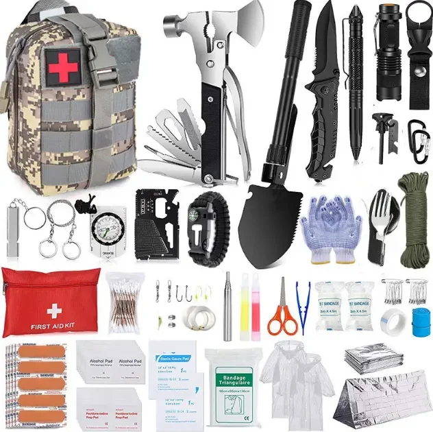 125 pcs Multi Tool Fishing Hunting Accessories Outdoor Survival Kit Bag SOS Earthquake waterproof first Aid Emergency kit Bag