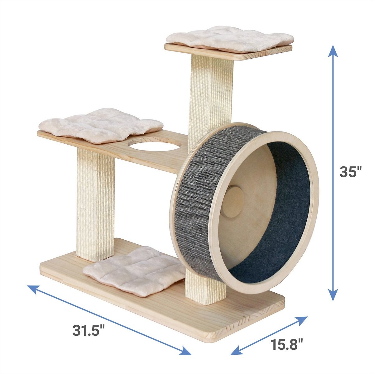 Penn-Plax Wheeled 35-in Sisal Cat Tree