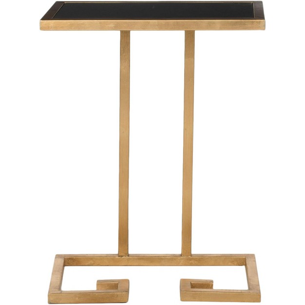 Murphy Accent Table Gold black Glass Safavieh