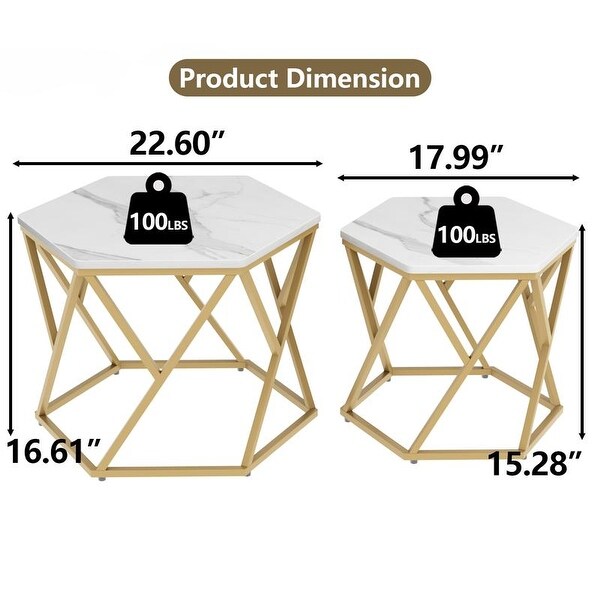 Auromie Nesting Coffee Table Set of 2