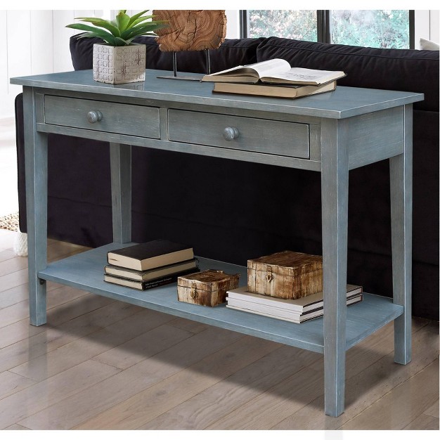 Spencer Console Server Table Antique Washed Heather Gray International Concepts