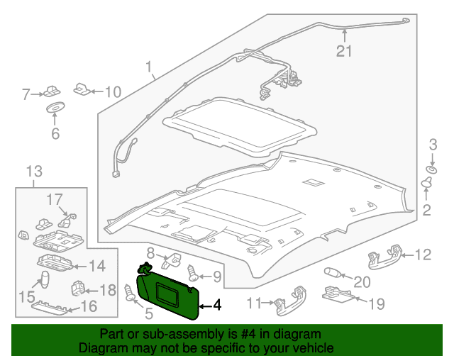 Genuine OE GM Sun-Visor - 42478247