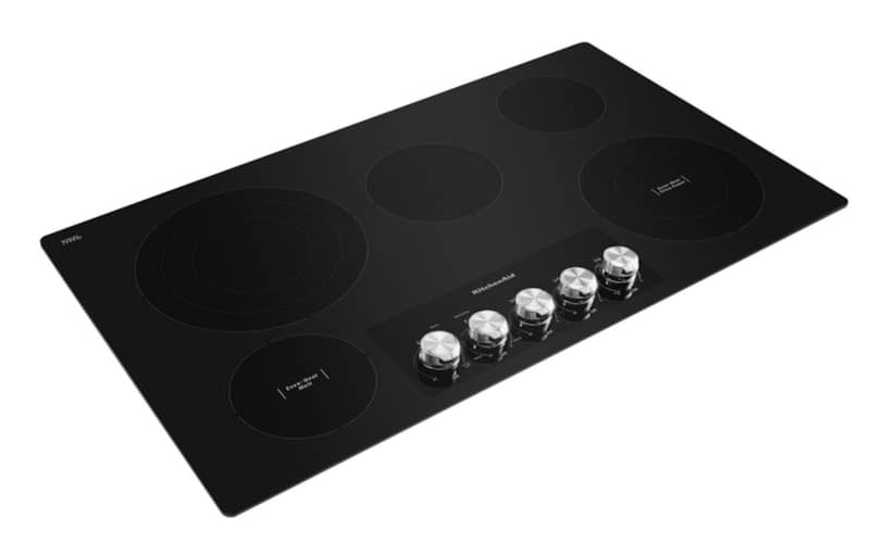 KitchenAid ADA 36 Black Electric Cooktop With 5 Elements And Knob Controls