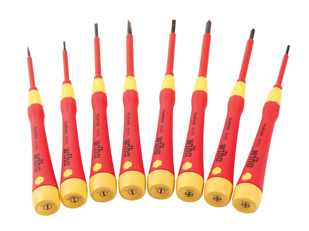 Insulated PicoFinish Slotted and Phillips Precision Screwdriver Set， 8 Piece ;