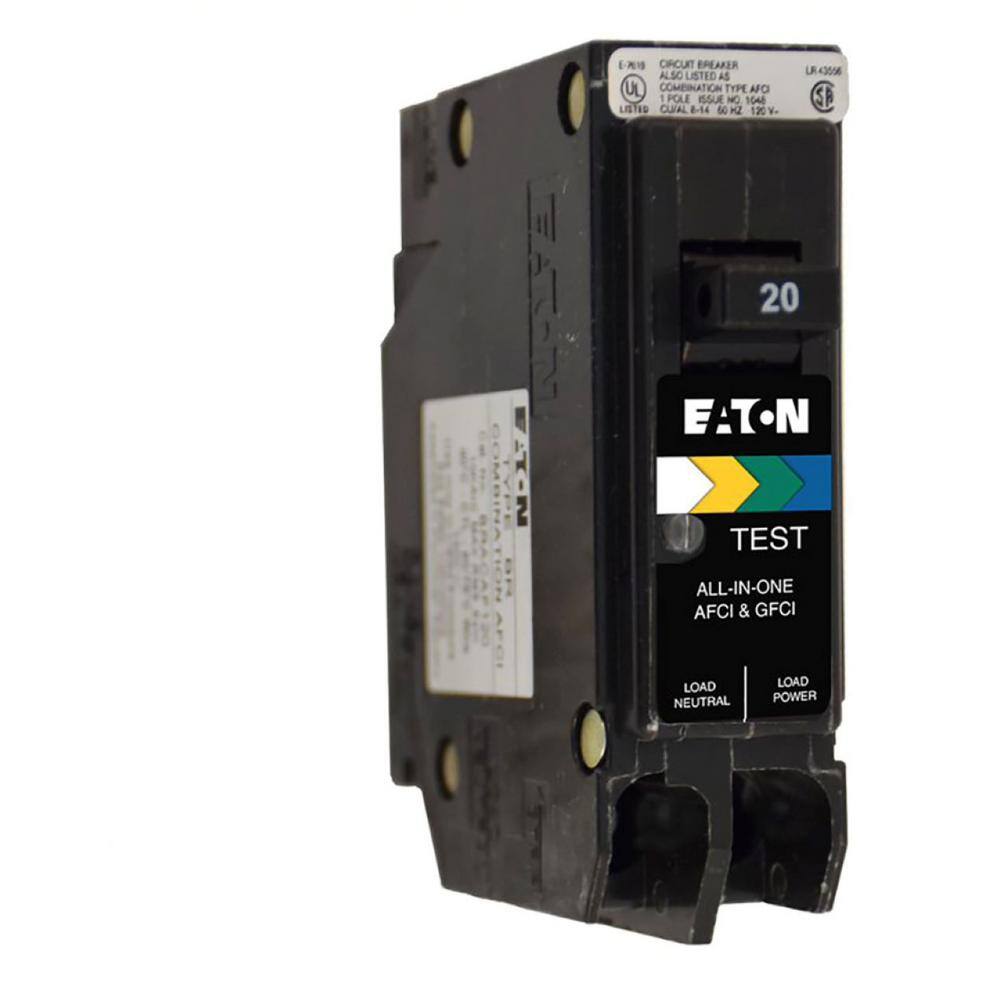 Eaton BR 20 Amp All in One AFGF Plug-On-Neutral Breaker BRP120A1CS