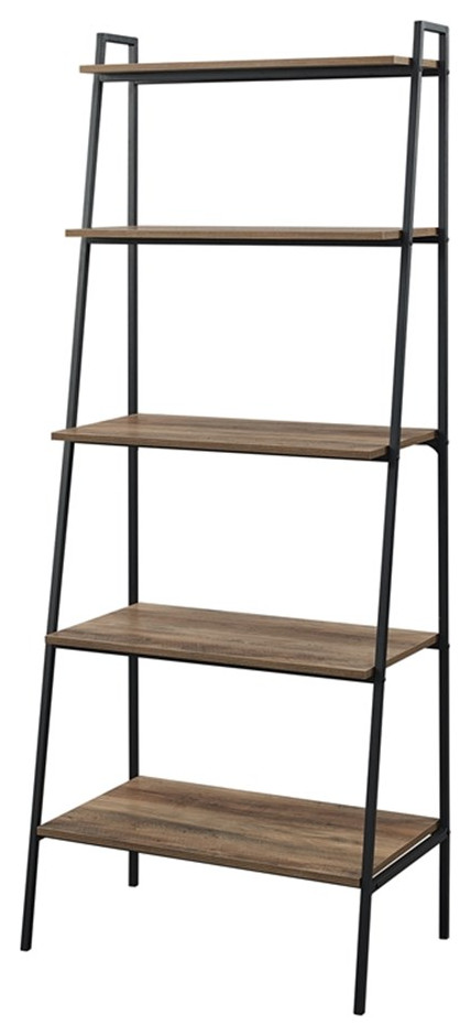 Pemberly Row 72 quotModern Ladder Bookcase in Reclaimed Barnwood   Industrial   Bookcases   by Homesquare  Houzz