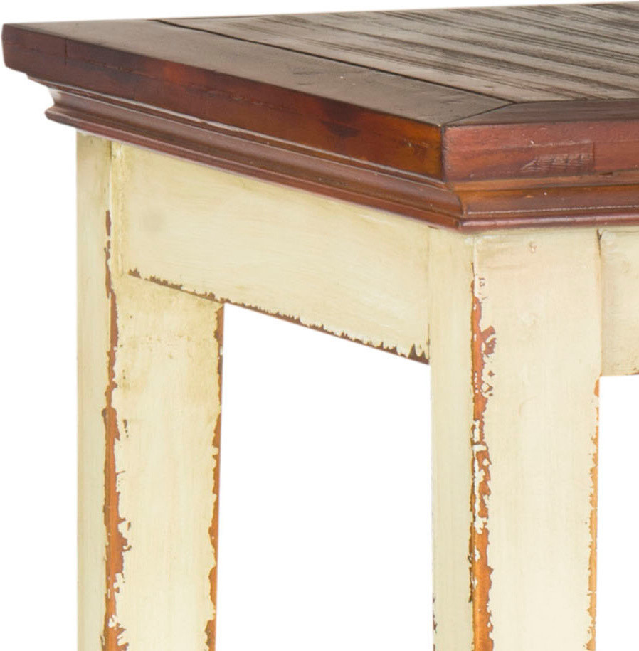 Safavieh Lynne Nesting Tables  Distressed Whitewash/Brown   Farmhouse   Coffee Table Sets   by Buildcom  Houzz