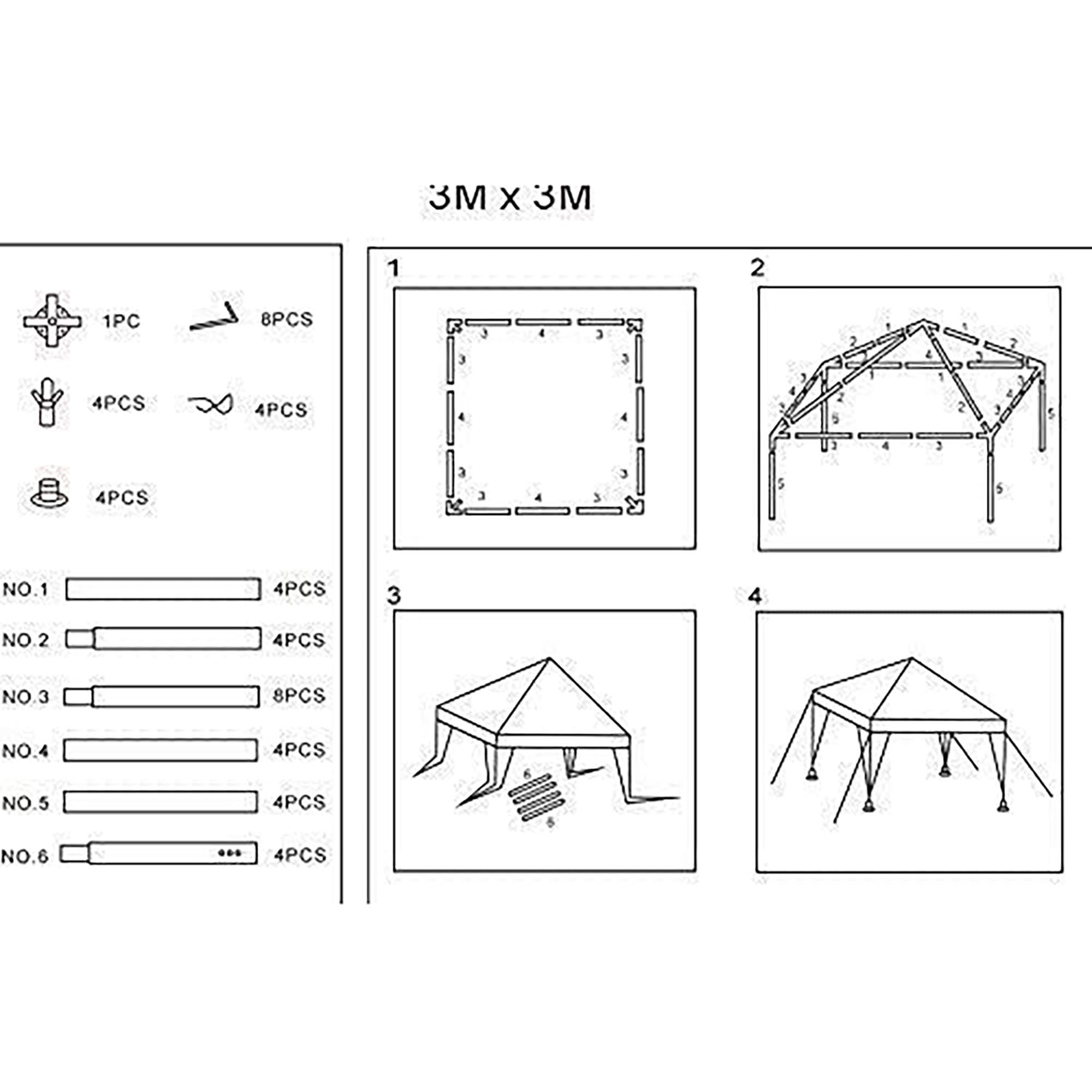 Outdoor Wedding Party Tent Waterproof Gazebo Canopy White - 2 x Walls w/Windows + 2 x Solid Walls, 10 x 10'