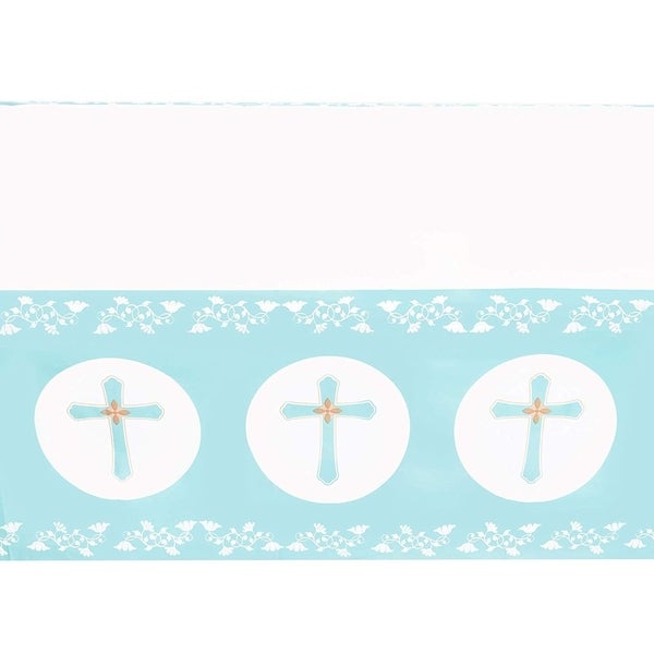 3 Pack Religious Baptism Easter Party Tablecloth Table Cover for Kids， 54 x 108