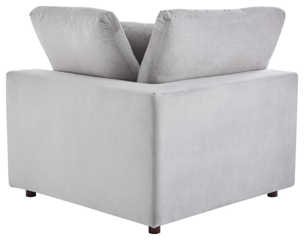 Commix Down Filled Overstuffed Performance Velvet 3 Seater Sofa   Transitional   Sofas   by ShopFreely  Houzz